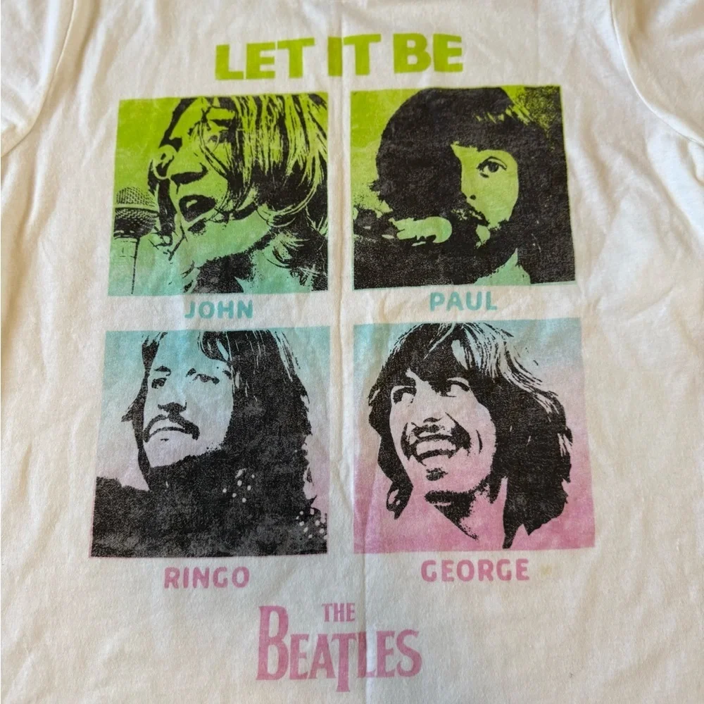 The Beatles White Let It Be Short Sleeve Tee - Picture 3 of 4